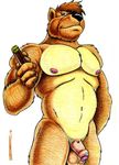  alinraven balls bear biceps big_penis brown_fur chubby cigar claws drawn flatrat fur gay grizzly grizzly_bear hair looking_at_viewer male mammal muscles nipples nude pecs penis smoking solo thick_penis uncut 