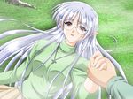  1girl aoyama_takano game_cg glasses hand_holding long_hair purple_eyes tsukushite_agechau_4 white_hair 