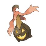  artist_request closed_mouth full_body gourgeist hair_over_one_eye long_hair official_art orange_hair pokemon pokemon_(creature) pokemon_focus pokemon_xy prehensile_hair simple_background smile solo third-party_source white_background yellow_eyes 