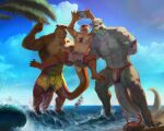5:4 abs ambiguous_feral ambiguous_gender anthro arthropod beach brown_body brown_fur bulge clothed clothing crab crustacean day decapod dust_yang electronics feral fur grey_body grey_fur grin group hair holding_another holding_object holding_phone malacostracan male male_anthro mammal muscular muscular_anthro muscular_male mustelid open_mouth open_smile otter outside pecs phone short_hair smile standing tan_body tan_fur topless white_body white_fur white_hair