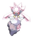  :d absurdres artist_request colored_sclera diancie dress full_body gem highres official_art open_mouth outstretched_arms pink_eyes pink_gemstone pokemon pokemon_(creature) pokemon_focus pokemon_xy red_sclera smile solo spread_arms third-party_source transparent_background white_dress 