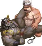 abs after_orgasm anthro anthro_on_anthro anthro_penetrated anthro_penetrating anthro_penetrating_anthro balls barazoku beard blue_eyes bodily_fluids bovid bovine cattle closed_smile cum cum_on_face cum_on_own_face cum_on_self duo dust_yang facial_hair facial_piercing flaccid genital_fluids genitals grey_balls grey_body grey_penis hair heterochromia hi_res horn lying male male/male male_penetrated male_penetrating male_penetrating_male mammal mouth_closed muscular muscular_anthro muscular_male narrowed_eyes navel nipples nose_piercing nose_ring nude on_back orange_body pecs penetration penis piercing red_eyes ring_piercing septum_piercing septum_ring sex simple_background smile tan_body white_background white_hair white_horn