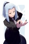  1girl black_dress breasts character_request dress echo_(circa) jujutsu_kaisen long_hair looking_at_viewer nail_polish necktie solo 