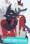 5_fingers ambiguous_anthro ambiguous_gender anthro bell bell_collar blush bottomless bovid caprine cheek_tuft clothed clothed_male clothing collar cult_of_the_lamb digital_drawing_(artwork) digital_media_(artwork) domestic_cat duo facial_tuft featureless_crotch felid feline felis fingers head_tuft hi_res kittem4 lamb_(cult_of_the_lamb) male mammal massive_monster_(studio) narinder sheep talking_to_another talking_to_partner tuft
