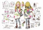 ! !! 1boy 2girls artist_request backpack bag blonde_hair bright_pupils clothesline concept_art elio_(pokemon) eyelashes finger_to_own_chin food from_behind grey_bag grey_eyes grey_pants grey_shoes height_chart height_difference holding holding_paintbrush jewelry long_hair lossy-lossless mallow_(pokemon) mina_(pokemon) multiple_girls multiple_views official_art paint_in_hair paint_on_clothes paint_splatter paint_splatter_on_face paint_tube paintbrush pants poke_ball poke_ball_(basic) pokemon pokemon_sm ponytail ring shirt shoes short_sleeves sidelocks simple_background sketchbook speech_bubble sushi third-party_source torn_clothes torn_pants translation_request unworn_shirt white_background white_pupils white_shirt 