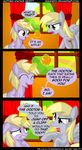  apple blonde_hair comic cub cutie_mark derpy_hooves_(mlp) dialog dialogue dinky_hooves_(mlp) english_text equine female feral friendship_is_magic fruit hair horn horse levitation mad magic mammal my_little_pony nervous pegasus pony sparkles text unicorn veggie55 wings yellow_eyes young 