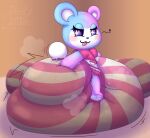 animal_crossing anthro balled_up_diaper bear big_diaper blue_body blue_fur blush blush_lines clothed clothing cotton_tail diaper diaper_fetish diaper_squish diaper_under_clothing diaper_under_skirt diaper_use dress exclamation_point feces female fur hand_on_diaper hi_res huge_diaper hyper_diaper judy_(animal_crossing) looking_at_viewer mammal nintendo pawpads paws pink_body pink_clothing pink_diaper pink_dress pink_fur pockets poofykitten pooping purple_body purple_fur shaded signature soiled_diaper soiling soiling_diaper solo star star_eyes striped_diaper tongue tongue_out touching_diaper unclean_diaper used_diaper watermark wearing_diaper white_diaper