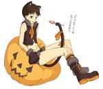  animal_ears bad_id bad_pixiv_id cat_ears halloween ikari_shinji jack-o'-lantern male_focus megumi_(amekanha) neon_genesis_evangelion pumpkin solo translated 