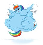  blue_fur blue_skin butt cutie_mark equine exercise female flabby flying friendship_is_magic fur hair mammal morbidly_obese multi-colored_hair my_little_pony obese overweight panting pegasus plain_background rainbow_dash_(mlp) rainbow_hair solo toxicko wheezing white_background wings you&#039;re_too_fat_to_fly you_need_a_diet 