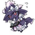  blush_stickers cup gen_4_pokemon lowres mismagius moku no_humans pokemon pokemon_(creature) ribbon smile tray 