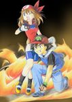  haruka_(pokemon) poke_ball pokeball pokemon pokemon_(anime) satoshi_(pokemon) 