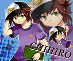  1_girl 1girl androgynous battle_spirits brown_hair green_eyes hat kusakabe_chihiro reverse_trap 