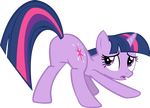  absurd_res alpha_channel butt cutie_mark diacraft disappointed equine female feral friendship_is_magic hair hi_res horn looking_back mammal multi-colored_hair my_little_pony plain_background purple_eyes transparent_background twilight_sparkle_(mlp) unicorn 