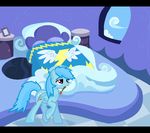  bedroom blue_fur blue_hair cutie_mark equine female feral friendship_is_magic fur hair mammal my_little_pony paintbrush pegasus purple_eyes rainbow_dash_(mlp) s_j_art solo wings 