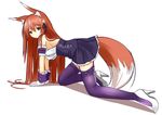  all_fours animal_ears armband brown_eyes brown_hair dress fatkewell fox_ears fox_tail garter_straps gloves high_heels long_hair original purple_legwear shoes sketch solo tail wrist_cuffs 