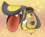  ;) cosplay creature daisukebeisu elbow_gloves extra_mouth gen_3_pokemon gloves hat mahou_shoujo_madoka_magica mawile one_eye_closed pokemon pokemon_(creature) pokemon_(game) pokemon_rse sharp_teeth skirt smile solo teeth tomoe_mami tomoe_mami_(cosplay) tongue 