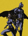  1boy 1girl animal_ears armor batman batman_(series) bruce_wayne cape catwoman couple dc_comics mask onikkun pixiv_thumbnail resized the_dark_knight_rises 