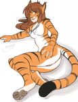  belt birthday book brown cat cute feline female floor flora gloves happy invalid_color invalid_tag lays leoian magic magic_user nude on paws showing sister smile the tiger twokinds 