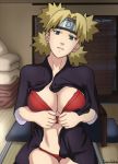  1girl blonde_hair breasts furutaka naruto naruto_(series) temari 