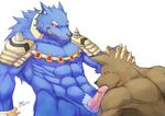  abs anthro anubian_jackal armor biceps big_muscles big_penis brown_fur canine cum cum_in_mouth cum_inside erection fellatio fur gay jackal jewels league_of_legends male mammal muscles nasus nude oral oral_sex pecs penis red_eyes sex unknown_artist warwick wolf 