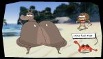  alex_(madagascar) ambiguous_gender anthro arthropod beach bedroom_eyes big_butt blush blush_lines butt claws common_hippopotamus crab crustacean decapod dialogue dreamworks eyelashes fangs featureless_crotch felid female gesture glistening glistening_butt gloria_(madagascar) group hand_gesture hippopotamid huge_butt lion looking_at_another looking_at_viewer looking_back madagascar_(series) malacostracan male male/female mammal mane multicolored_body narrowed_eyes nude nude_anthro nude_female nude_male nxyitn open_mouth pantherine pointing pointing_at_another pointing_at_butt profanity pupils screencap screencap_background seductive size_difference solo_focus standing surprised tail teeth text thick_thighs tongue trio waving waving_at_viewer 
