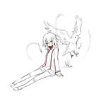  bad_id bad_pixiv_id bird kazana_(sakuto) monochrome original saku_(kazana) short_hair solo spot_color 