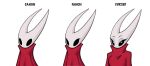 2025 alternate_breast_size anthro arthropod breasts cloak clothing eyelashes eyeshadow female hi_res hollow_knight_(franchise) hornet_(hollow_knight) makeup multiple_styles non-mammal_breasts red_cloak red_clothing simple_background solo spacemaxmarine team_cherry white_background