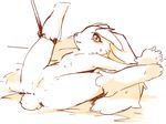  bdsm blush bondage bound female lagomorph lopunny lying mammal mena nintendo on_back pixiv pok&#233;mon pok&eacute;mon pussy rabbit spreading video_games 