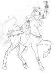 breasts centaur dancing equine female hooves horse human jewelry mammal monochrome musical_instrument nipples tambourine taur unknown_artist 