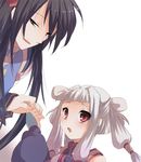  1girl bad_id bad_pixiv_id black_hair blush code_geass kurohara_yuu li_xingke long_hair red_eyes silver_hair tianzi white_hair 