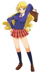  blonde_hair blue_eyes kimura_kaere long_hair maro_nie sayonara_zetsubou_sensei school_uniform solo 