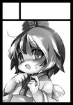  bad_id bad_pixiv_id binchou-tan binchou-tan_(character) black_border blush border circle_cut greyscale highres kumuiutabito monochrome solo 