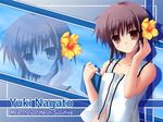  bangs book brown_eyes flower nagato_yuki non-web_source short_hair silver_hair solo suzumiya_haruhi_no_yuuutsu wallpaper zinno zoom_layer 