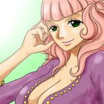  1girl breasts cleavage fishman_island hiramera hiramera_(one_piece) kyo_(pixiv2376063) large_breasts long_hair lowres mermaid monster_girl one_piece pink_hair solo 