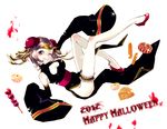  2012 ;q brown_eyes brown_hair chinese_clothes detached_sleeves double_bun garters halloween happy_halloween high_heels meiko one_eye_closed shoes short_hair smile solo tongue tongue_out ulon vocaloid 
