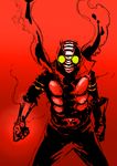  glowing glowing_eyes highres illustica_phantom kamen_rider kamen_rider_v3 kamen_rider_v3_(series) male_focus monochrome red scarf sketch solo spot_color 