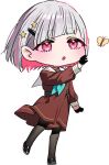  1girl :o aqua_neckerchief black_gloves black_pantyhose black_shoes blush brown_dress bug butterfly chibi chibi_only chigusa_minori colored_inner_hair distracted dress full_body game_cg gloves grey_hair hair_ornament hairclip half_gloves hasu_no_sora_school_uniform link!_like!_love_live! long_sleeves looking_at_animal love_live! mary_janes medium_dress multicolored_hair neckerchief non-web_source official_art pantyhose pleated_dress red_eyes red_hair sailor_collar sailor_dress school_uniform shoes short_hair simple_background solo star_(symbol) star_hair_ornament streaked_hair transparent_background virtual_youtuber white_sailor_collar winter_uniform yellow_butterfly yugiri_tsuzuri 