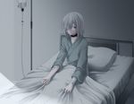  accelerator bandages bed bed_sheet idora_(idola) intravenous_drip male_focus red_eyes solo to_aru_majutsu_no_index white_hair 