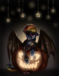  blood equine female friendship_is_magic gonedreamer hair horse looking_at_viewer mammal multi-colored_hair my_little_pony pegasus pony pumpkin purple_eyes rainbow_dash_(mlp) rainbow_hair solo teeth wings 