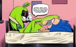 afrosoricid anthro bdsm blue_body bondage bound deepcreases digit_ring eulipotyphlan feet female foot_fetish foot_play footjob gag genitals green_body hedgehog hi_res idw_publishing jewelry male mammal penis ring sega sex sonic_the_hedgehog sonic_the_hedgehog_(comics) sonic_the_hedgehog_(idw) sonic_the_hedgehog_(series) speech_bubble surge_the_tenrec tape tape_gag tenrec text toe_ring toes