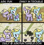  ask_pun blonde_hair comic cub cutie_mark dialog dinky_hooves_(mlp) duo english_text equine female feral friendship_is_magic hair horn horse humor mammal my_little_pony pony purple_eyes purse text unicorn young 