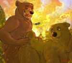  ambiguous_gender bear blush brother_bear brown_fur chubby disney doggystyle female feral from_behind fur grizzly_bear happy happy_sex kenai looking_back male mammal necklace nita nude open_mouth penetration rand sex straight 