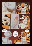 2025 anthro areola black_body black_fur breasts comic dreamworks duo english_text eyes_closed felid female fur genitals hacatiko hi_res kung_fu_panda lagomorph leg_bite leporid male male/female mammal master_tigress multicolored_body multicolored_fur nipples orange_body orange_eyes orange_fur pantherine penis rabbit speech_bubble striped_body striped_fur stripes tan_body tan_fur text tiger vulva white_body white_fur