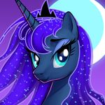  crown cutie_mark equine female friendship_is_magic hair horn horse long_hair mammal my_little_pony pinkuh pony princess_luna_(mlp) royalty smile solo teal_eyes unicorn 