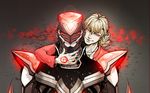  android bad_id bad_pixiv_id barnaby_brooks_jr blonde_hair dark_persona facial_hair glowing glowing_eyes h-01 hosino_hikaru nail_polish ouroboros ourobunny power_armor power_suit red_eyes stubble tattoo tiger_&amp;_bunny 