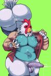 ahegao animal_humanoid anthro artist_upload avian avian_humanoid balls balls_outline bandage bandaged_hand barazoku beak big_muscles big_pecs big_pectorals big_penis bird blue_clothing blue_shirt blue_topwear bodily_fluids bottomwear bottomwear_down bubble bulge butt chicken churning_balls clothed clothing clothing_pull cum cum_bubble cumshot dark_penis detailed_bulge ejaculation fur galliform genital_fluids genital_outline genitals grabbing_nipples grabbing_own_pecs green_background hi_res hotline_miami hotline_miami_2 humanoid jacket jacket_(hotline_miami) jacket_open long_penis looking_away looking_pleasured male male/male muscular musk musk_cloud musky_ass musky_balls musky_butt musky_penis nipple_outline nipples nipples_visible_through_clothing oiled oiled_ass oiled_body oiled_skin oiled_up oily oily_skin pants pants_around_ankles pants_down partially_clothed pecs penis penis_poking_out phasianid precum precum_bubble pulling_own_clothes red_clothing red_jacket red_topwear richard_(hotline_miami) ritcherr shirt sigh sighing simple_background size_difference small_dom_big_sub solo submissive submissive_male sweat sweat_stain sweatdrop sweaty_body sweaty_butt thick_thighs topwear white_body white_fur white_skin yellow_beak