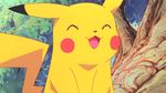  animated animated_gif eyes_closed lowres no_humans nod pikachu pokemon pokemon_(anime) smile 