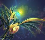  absurdres animal_focus bird closed_mouth cloud commentary_request gold_skin highres mega_evolution_symbol mega_pokemon mega_skarmory metal_skin no_humans okame_miko pokemon pokemon_(creature) pokemon_focus skarmory slit_pupils solo talons watermark 