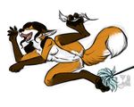  black_hair breasts canine eyes_closed fangs female fox fur hair hindpaw laugh mammal nude open_mouth orange_fur paws plain_background pussy sketch soles solo tickling tickling_feet toes vampirekitty white_background 
