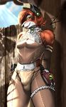  bulge canine corset crossdressing ear_piercing elbow_gloves fence fox gay girly gloves holster lace leather lipstick looking_at_viewer male mammal nipples outside piercing sky solo steampunk sun_rays sunbeams sunlight thong zorro_re 